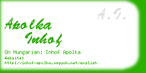 apolka inhof business card